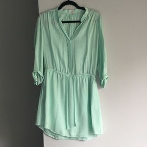 Babaton Cinch Waist Silk Shirtdress